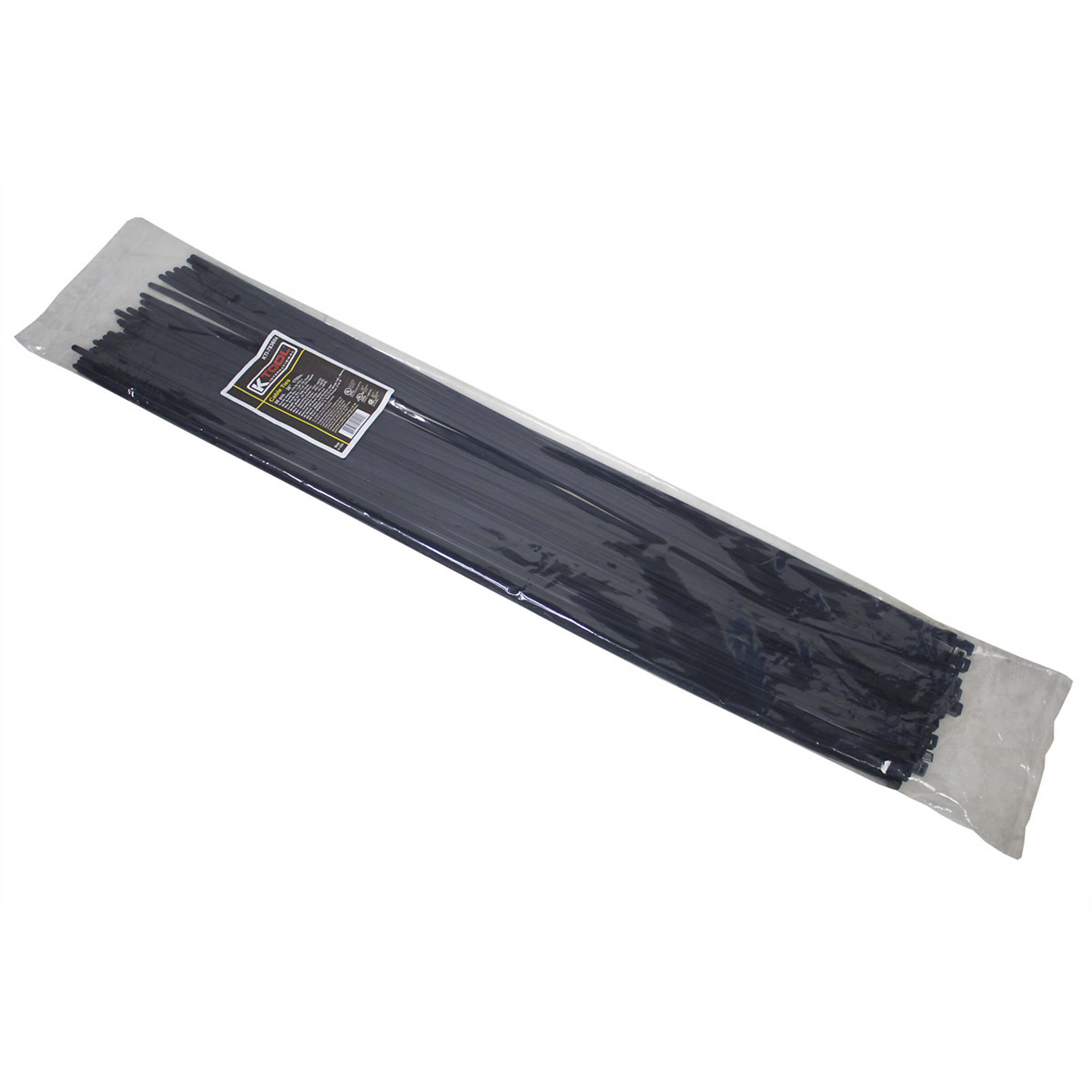 K Tool International Cable Zip Ties — 36in., Black, 50 Pcs, Model# KTI78360A